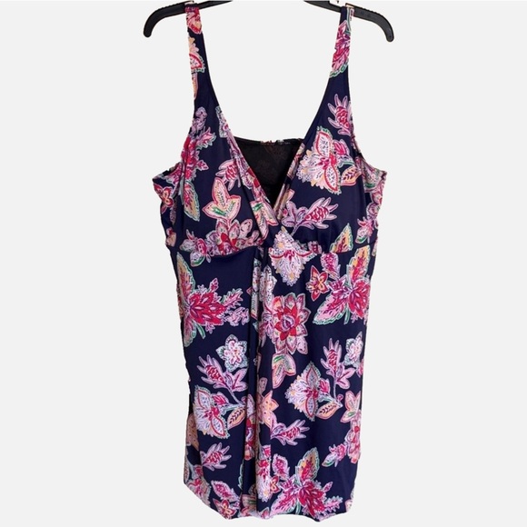 Swimsuits For All Other - Swimsuits For All Floral One Piece 28 Plus Size Navy